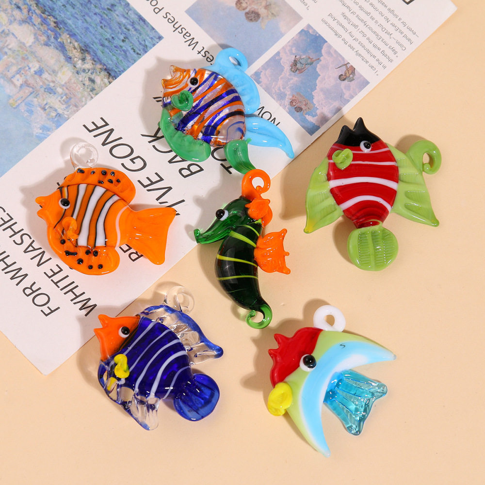 Pendentifs En Verre Pour Femme, Poissons Tropicaux Océaniques, À Faire Soi-Même Image2