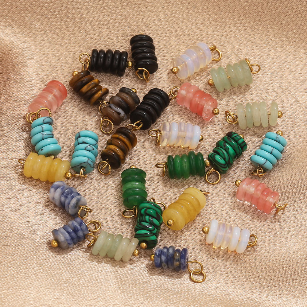 Pendentifs Pour Femmes En Perles Naturelles, Acier Inoxydable Et Pierre, Étanches Image3