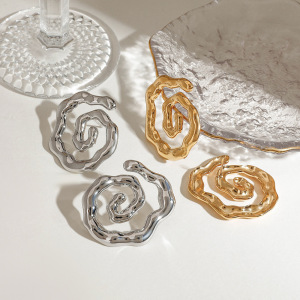 1 Paire De Boucles D'Oreilles Puces Simples En Acier Inoxydable Étanche Couleur Or Pour Femme h5 Image4
