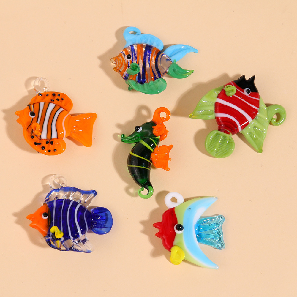 Pendentifs En Verre Pour Femme, Poissons Tropicaux Océaniques, À Faire Soi-Même Image3