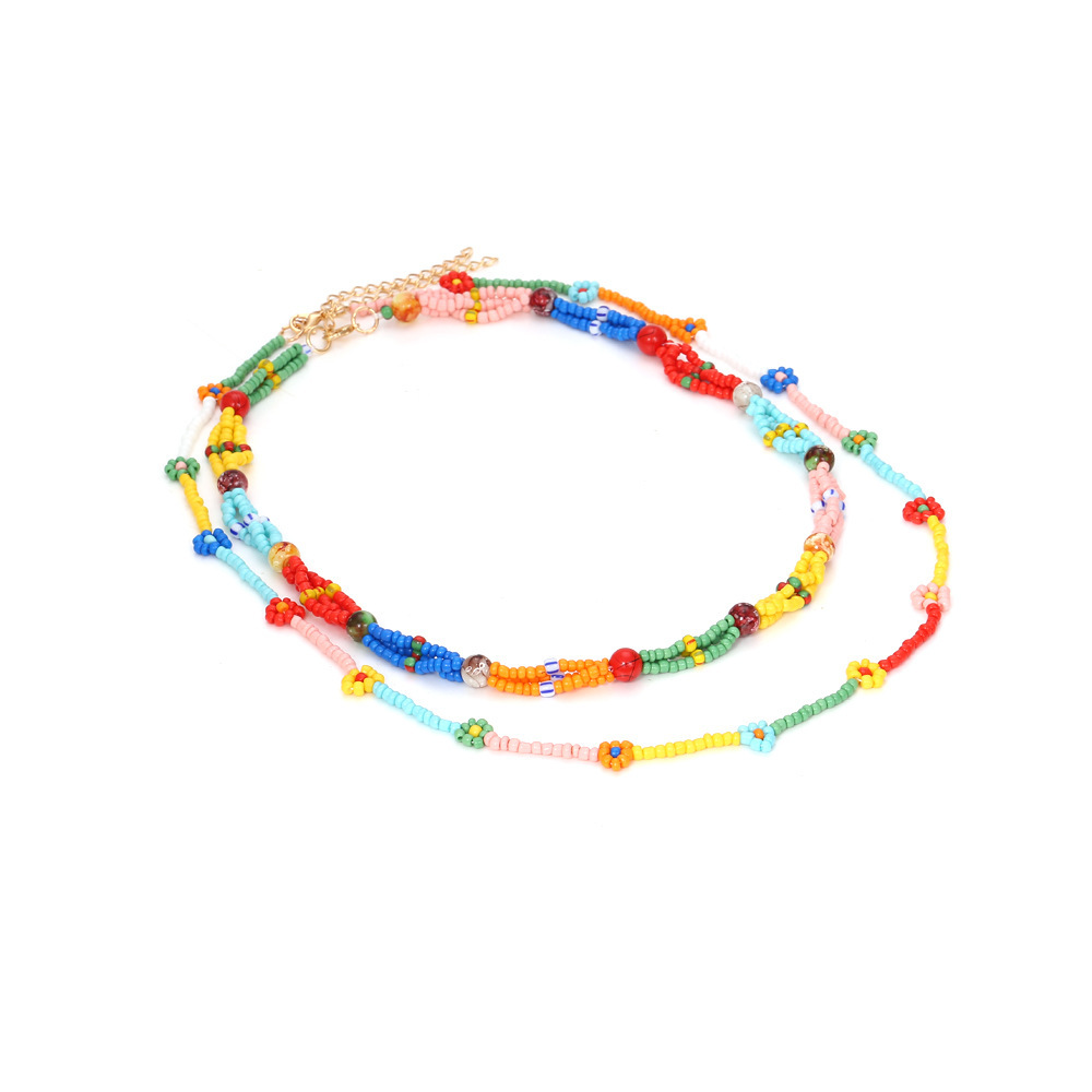 Colliers Superposés En Résine Pour Femmes, Série Simple, Perles Décontractées, 1 Pièce Image3