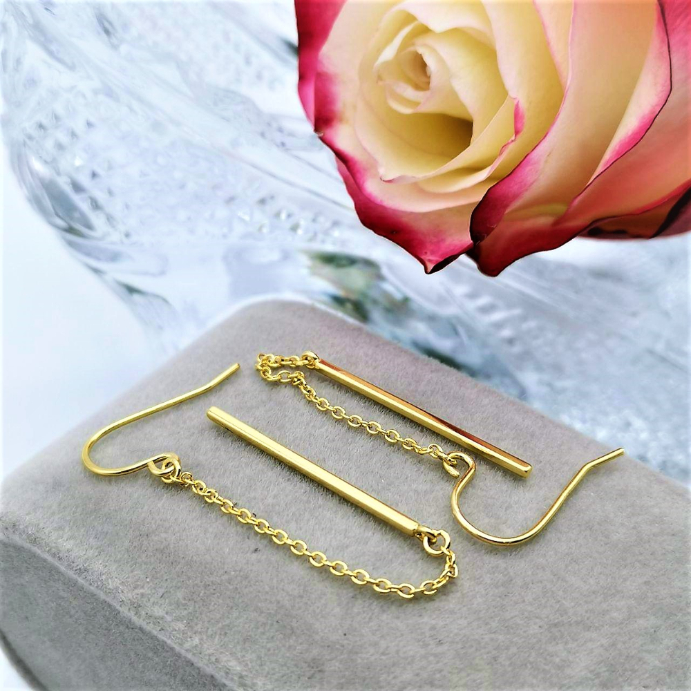 Boucles D'Oreilles Simples À Longue Chaîne Pour Femme h5Image6
