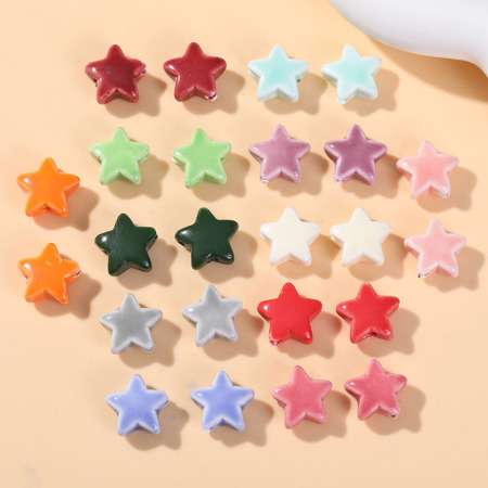 Perles En Céramique Polychrome Sweet Star Pour Bijoux À Faire Soi-Même