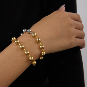Bracelets Ins Style Beads En Acier Inoxydable Couleur Or h5 Image2