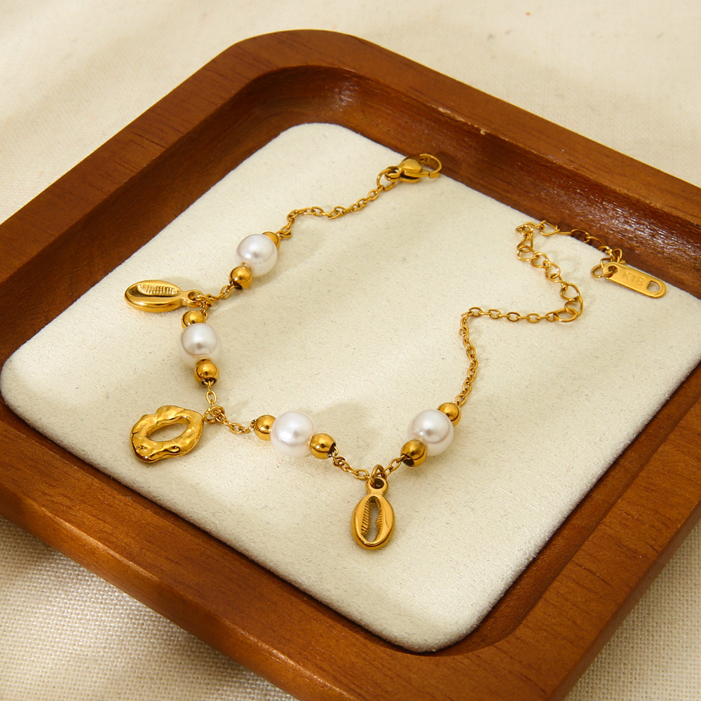 Bracelets Pour Femmes Élégants Et Polyvalents De La Série Ocean, En Acier Inoxydable Doré Et Étanches. Image4