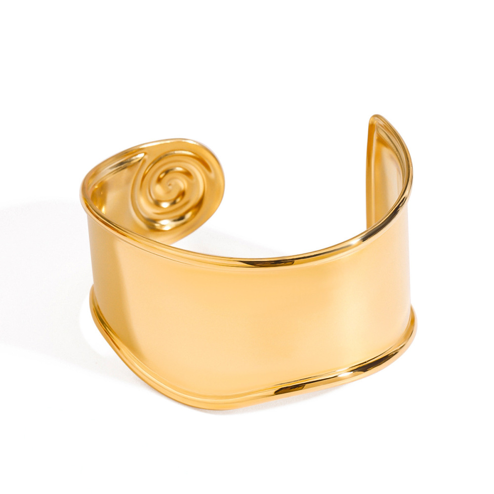 Bracelet Simple En Acier Inoxydable Doré Pour Femme, 1 Pièce, Style Ins, Couleur Unie h5Image4