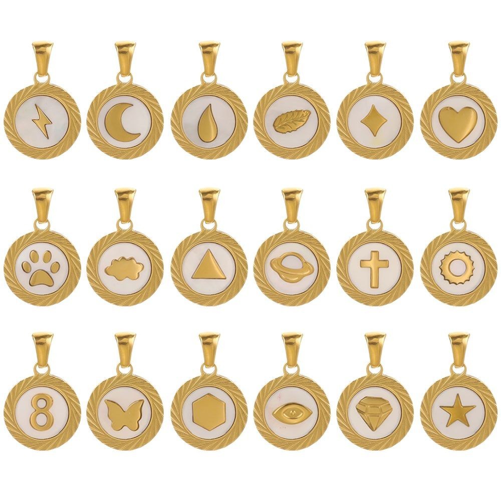 Pendentif Délicat En Forme De Cercle, En Acier Inoxydable Étanche, Couleur Or, Pour Femme (1 Pièce) Image6