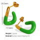 Boucles d'oreilles goutte d'huile verte en or EH740/2 Image3