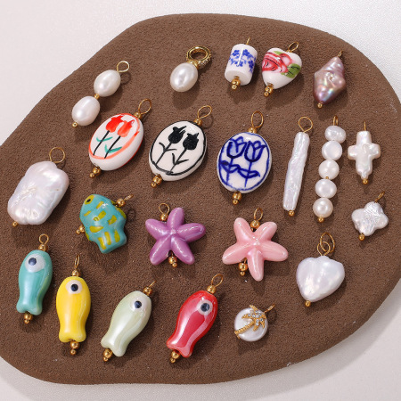 Pendentifs Classiques Pour Femmes En Perles Artificielles Couleur Or Et Étoile De Mer