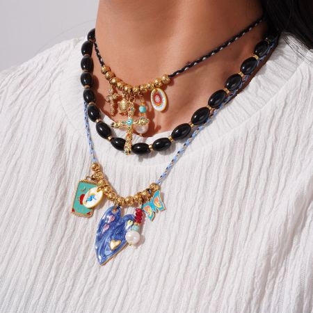 Collier pendentif élégant en forme de croix, en acier inoxydable, couleur or, étanche, collection Sophisticated Series 2