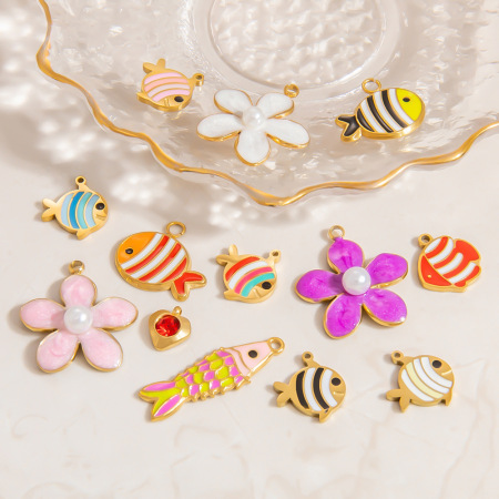 Pendentif tortue mignon en acier inoxydable couleur or pour femme, série simple, 1 pièce 2