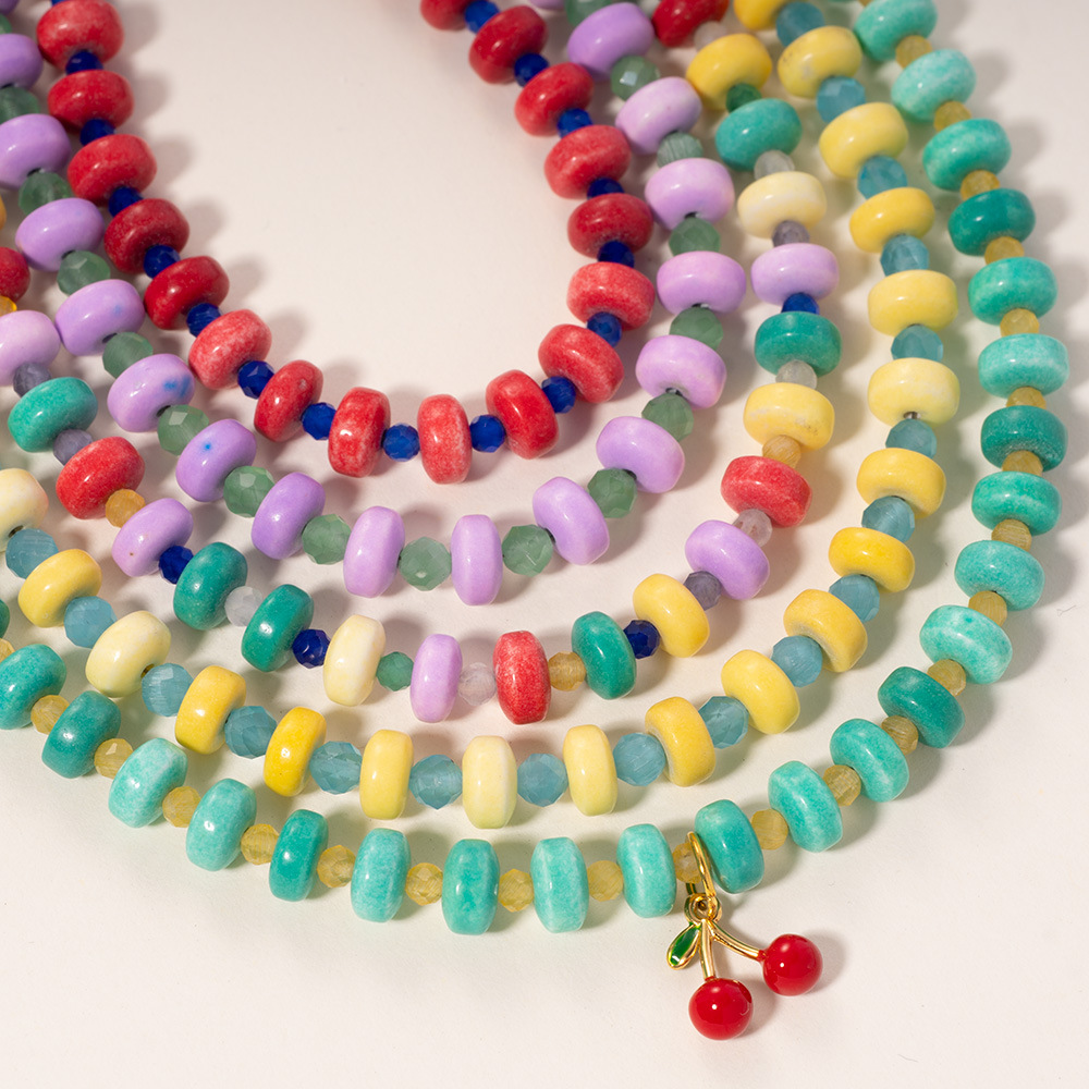Colliers De Perles Pour Femmes En Acier Inoxydable, Couleur Or, Avec Perles De Pierre Naturelle Éclatantes h5Image4