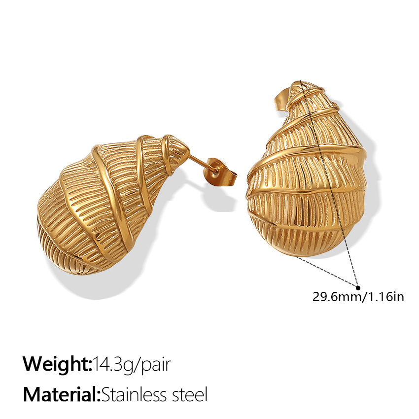 Boucles D'Oreilles Pendantes En Acier Inoxydable Couleur Or 