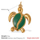 Pendentif goutte d'huile verte en or massif Image5