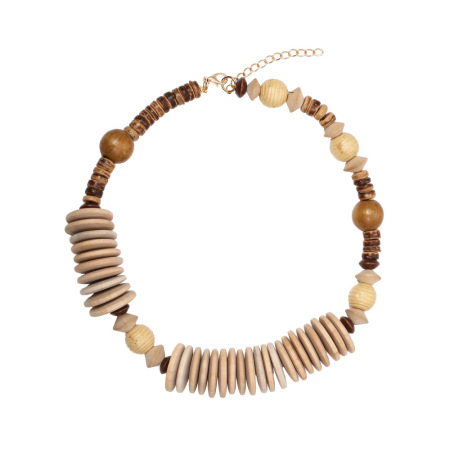 Colliers de perles rétro en bois pour femmes, série simple, 1 pièce