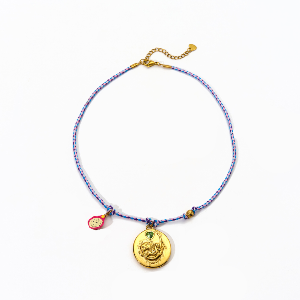 Colliers Pendentifs Rétro Annulaires En Acier Inoxydable Étanche Couleur Or Pour Femmes, Collection Constellation