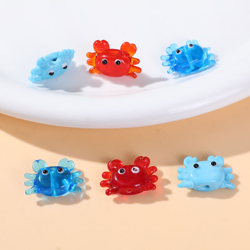 Perles De Verre Colorées En Forme De Crabe Océanique Pour Bijoux À Faire Soi-Même Image3