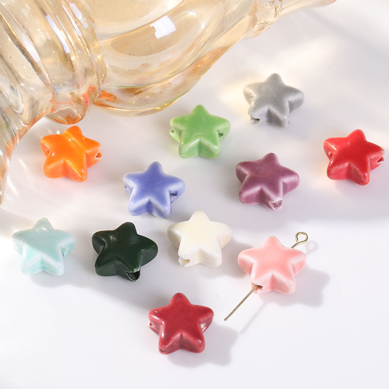 Perles En Céramique Polychrome Sweet Star Pour Bijoux À Faire Soi-Même Image3