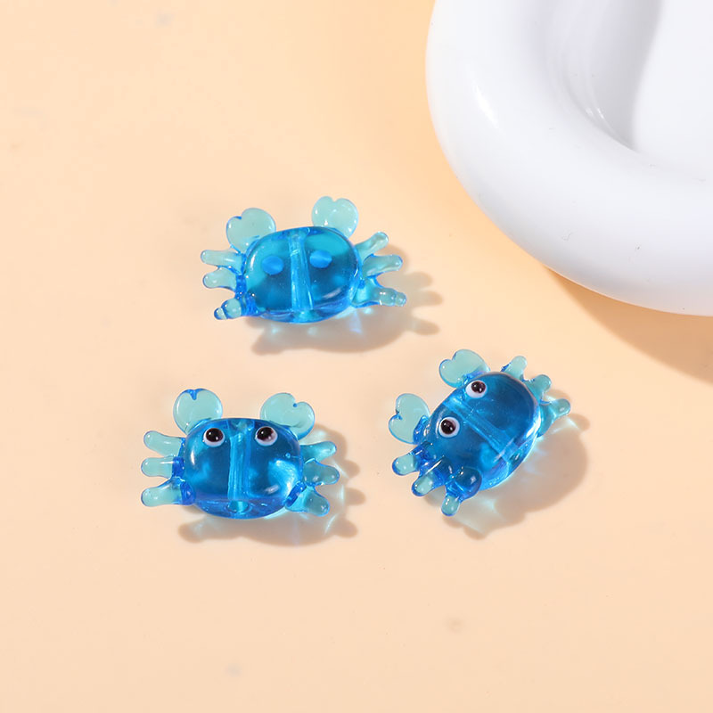 Perles De Verre Colorées En Forme De Crabe Océanique Pour Bijoux À Faire Soi-Même 