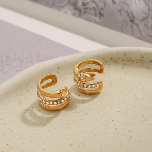 Boucles D'Oreilles Serpent En Acier Inoxydable Étanche Couleur Or h5 Image2