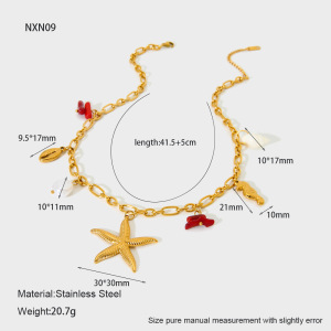 Collier Pendentif Étanche En Acier Inoxydable, Motif Étoile De Mer Et Coquillage, Élément Océan h5