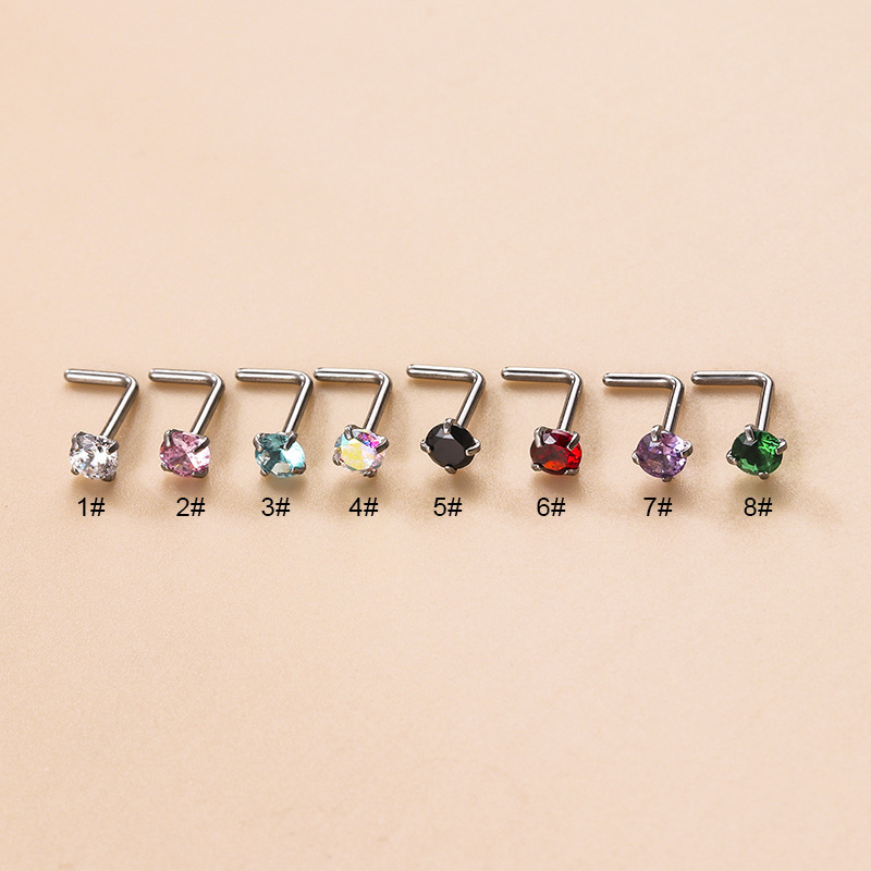 1 Piercing De Nez En Zircon Coloré Pour Femme Image5