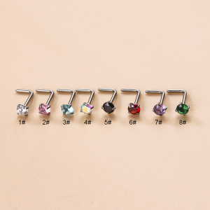 1 Piercing De Nez En Zircon Coloré Pour Femme h5 Image5