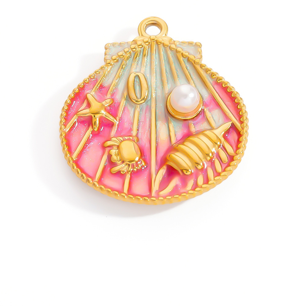 Pendentif Pour Femme En Acier Inoxydable Couleur Or, Série Simple, Motif Plante Mignonne h5Image5