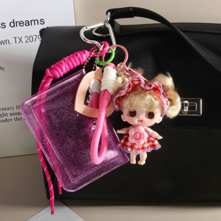 1 breloque pour sac à main femme en forme de poupée rose mignonne
