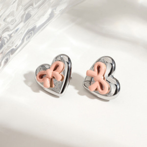 Boucles D'Oreilles Puces Sweet Heart En Acier Inoxydable Étanches h5 Image3