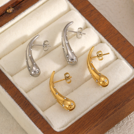 Boucles d'oreilles pendantes en acier inoxydable étanches