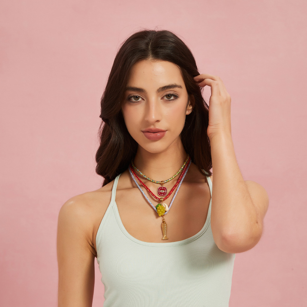 Collier Pendentif Femme En Acier Inoxydable Coloré Et Étanche (1 Pièce) Image6