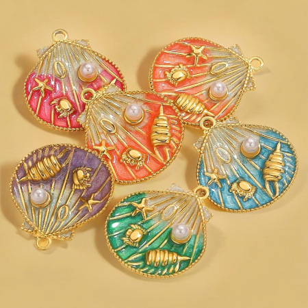 Pendentifs femme étanches en acier inoxydable, motif coquillage de vacances