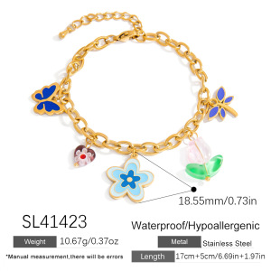 Bracelets À Breloques Colorés En Acier Inoxydable Avec Motifs De Fruits Pour Femmes h5 Image2