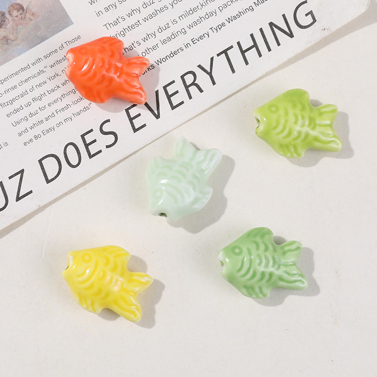 Perles De Bijoux En Céramique Colorées Vivid Fish Diy Image5