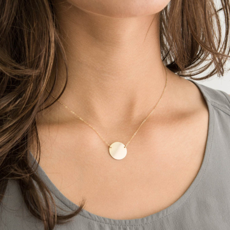Collier simple pour femme, 1 pièce, en acier inoxydable, couleur or, étanche, avec chaîne simple.