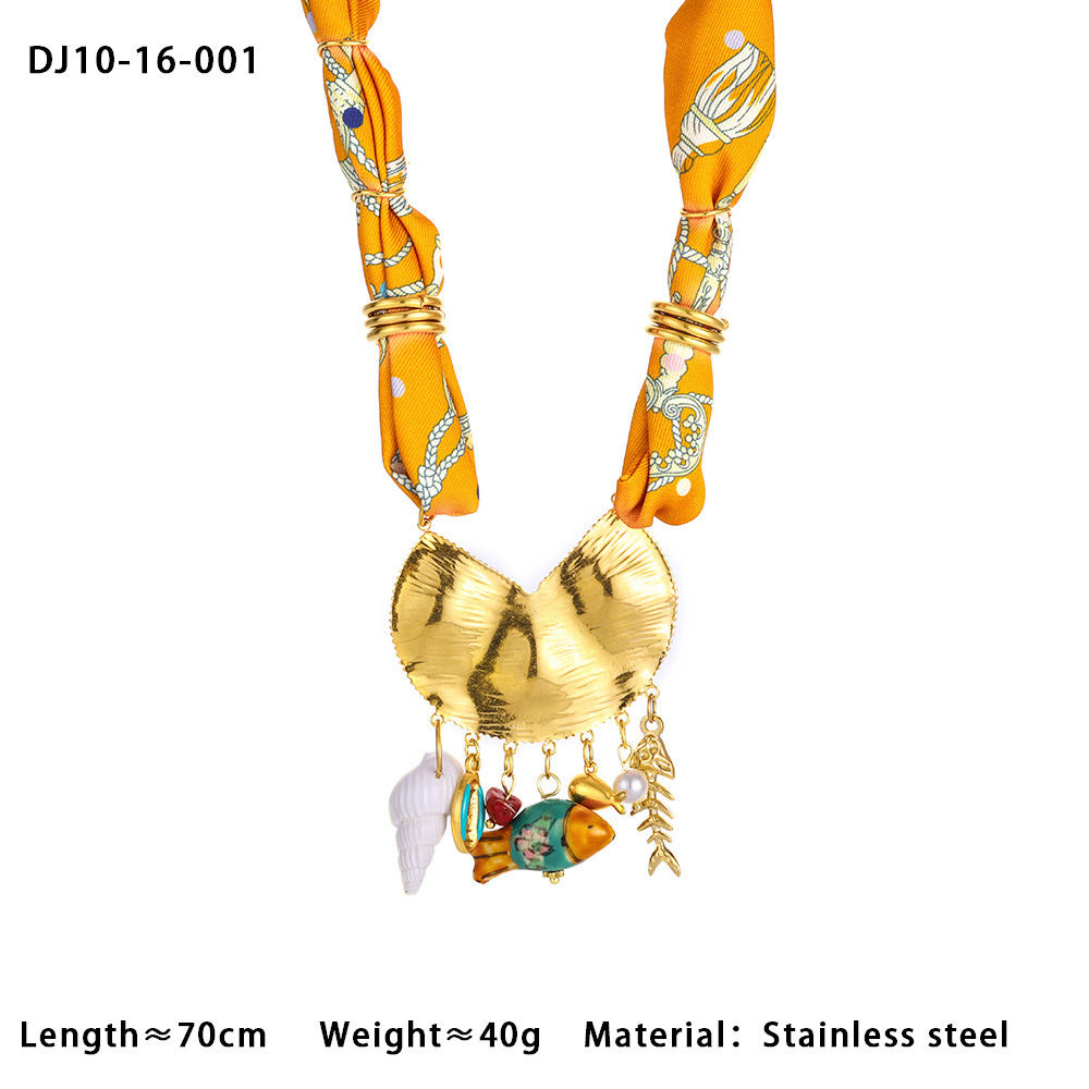 Colliers Pendentifs Pour Femmes Avec Foulards Et Plantes Bohèmes Image2