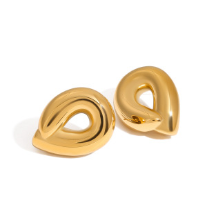 1 Paire De Boucles D'Oreilles Puces Simples En Acier Inoxydable Étanche Couleur Or Pour Femme h5 Image6