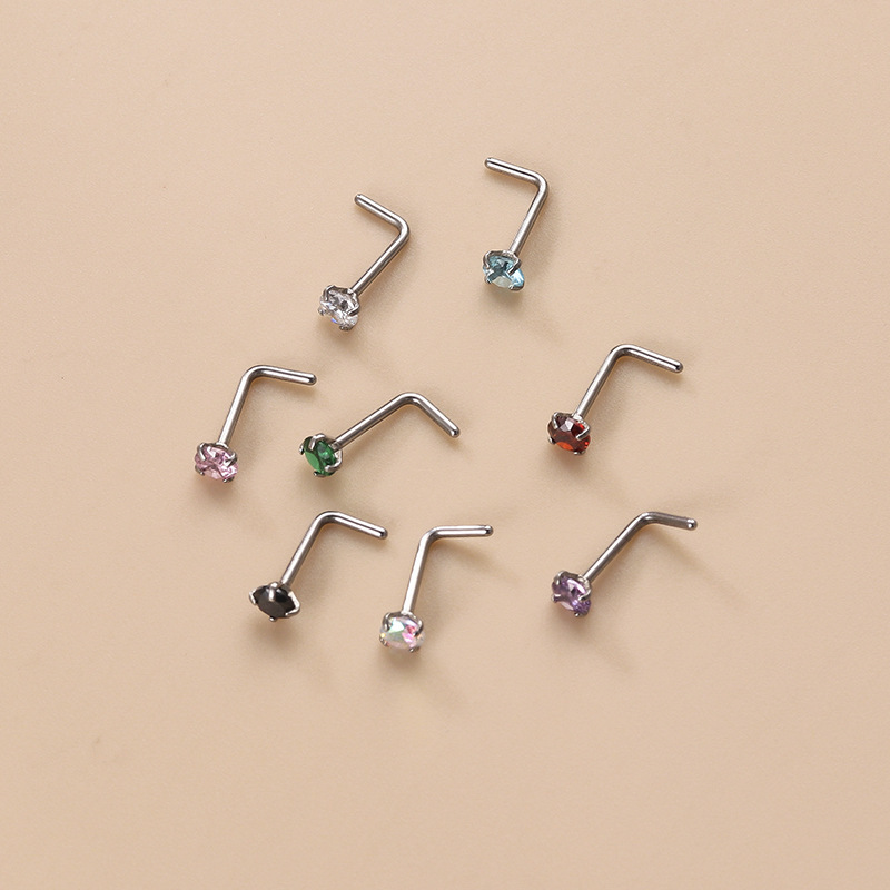 1 Piercing De Nez En Zircon Coloré Pour Femme Image6