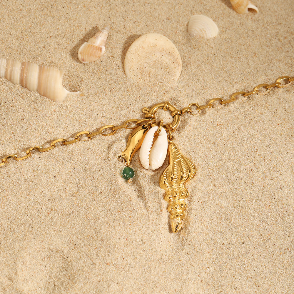 Collier Pendentif Oceanic En Acier Inoxydable Étanche Couleur Or h5Image4