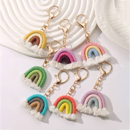 Breloques de sac arc-en-ciel en corde douce 2