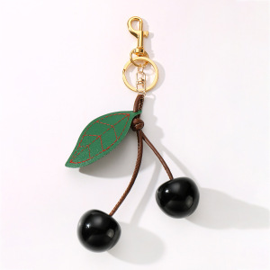 Breloques De Sac En Cuir En Forme De Cerise h5
