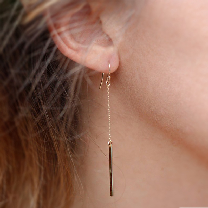 Boucles D'Oreilles Simples À Longue Chaîne Pour Femme h5Image7
