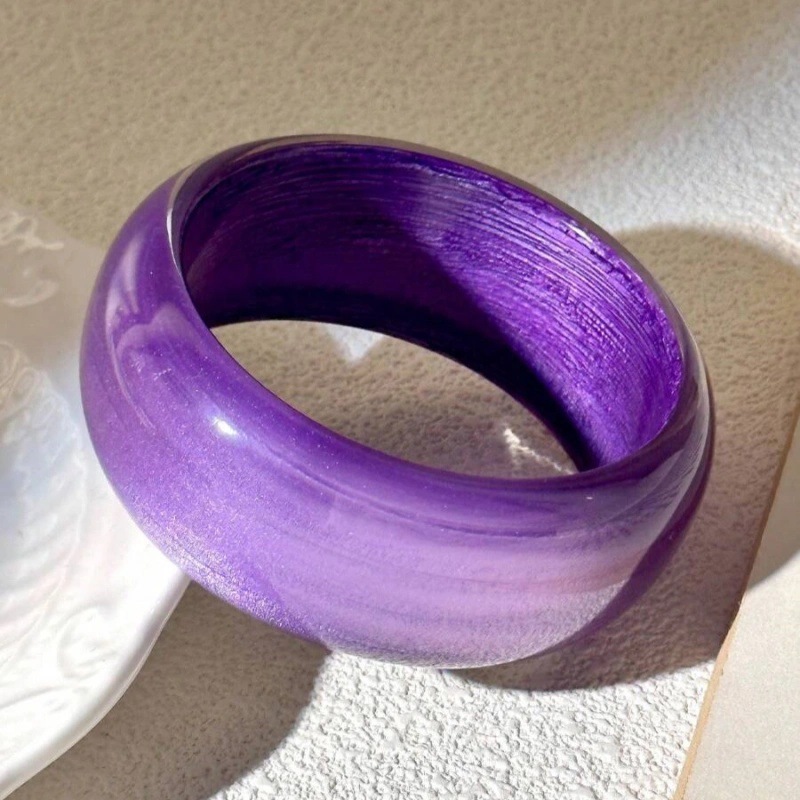 Bracelet Simple En Résine De Couleur Unie Pour Femme, 1 Pièce Image4