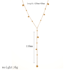 Collier À Maillons Pour Femme, Collection Simple Series, En Acier Inoxydable, Couleur Or, Étanche, À Porter Au Quotidien (1 Pièce) h5 Image2