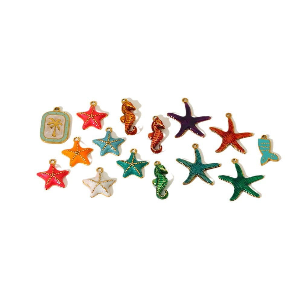 Collier Étoile De Mer Mignon À Faire Soi-Même, Accessoire En Acier Inoxydable Étanche Pour Femme (1 Pièce) h5Image3