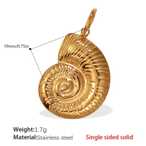 Pendentifs Pour Femme En Acier Titane Couleur Or Et Coquillage Brillant h5 