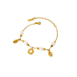 Bracelets Pour Femmes Élégants Et Polyvalents De La Série Ocean, En Acier Inoxydable Doré Et Étanches. h5 Image5