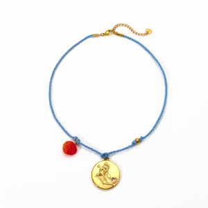Colliers Pendentifs Rétro Annulaires En Acier Inoxydable Étanche Couleur Or Pour Femmes, Collection Constellation h5 Image6