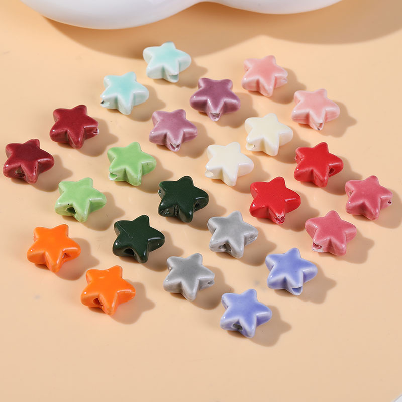 Perles En Céramique Polychrome Sweet Star Pour Bijoux À Faire Soi-Même Image4